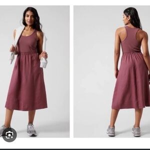Athleta Baja Linen Midi Dress